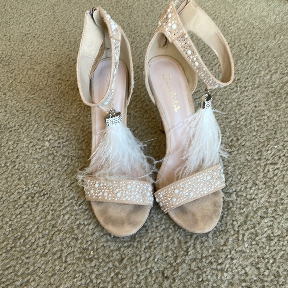 Pearl and rhinestone high heels- size US 8 1/2